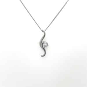 9ct White Gold Diamond Necklace