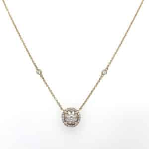 9ct Yellow Gold Diamond Cluster Pendant