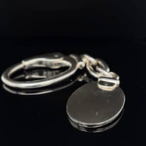 Sterling Silver Oval Keyring
