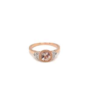 9ct Rose Gold Morganite & Diamond Ring