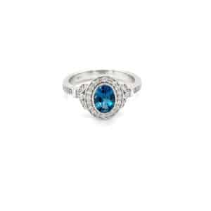 9ct White Gold London Blue Topaz Ring