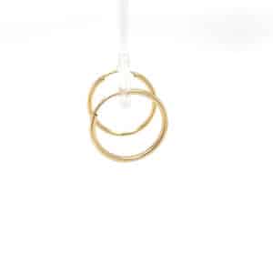9ct yellow gold 15mm sleeper hoops