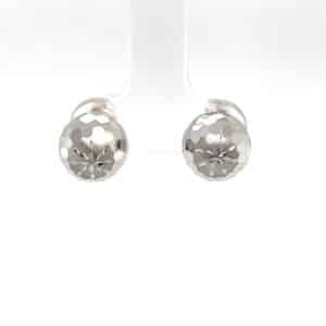 9ct white gold 8mm disco ball studs