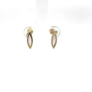 9ct yellow gold mother of pearl marquise studs