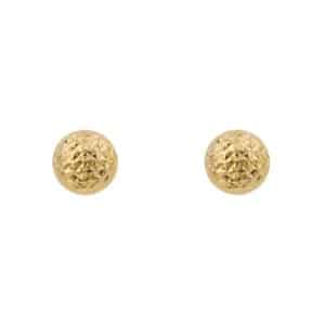 9ct yellow gold round textured studs