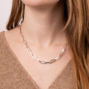Silver long link chain