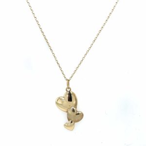 9ct 3 heart necklace