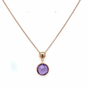 9ct rose gold amethyst necklace