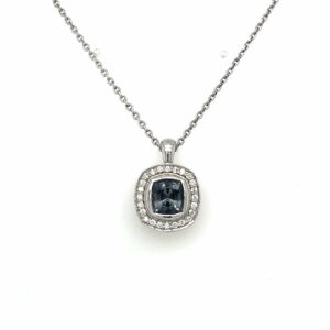 Platinum spinel and diamond necklace