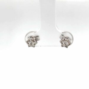 9ct white gold diamond cluster earrings