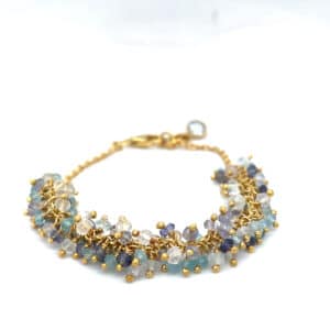 Silver gold plated aqua mix bracelet
