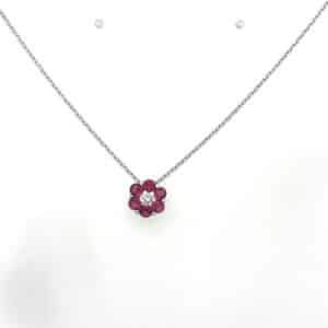 18ct ruby & diamond necklace