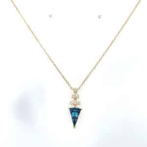 9ct blue topaz & diamond necklace