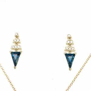 9ct blue topaz & diamond earrings