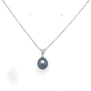 9ct freshwater pearl & diamond necklace