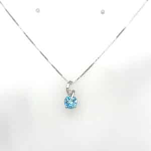 9ct blue topaz & diamond necklace