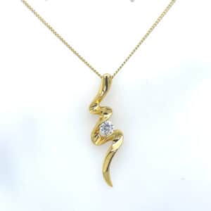 Silver gold plated cz necklace