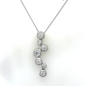 Silver cz bubble necklace