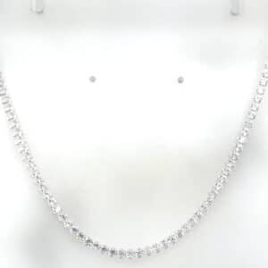 Silver cz tennis necklace